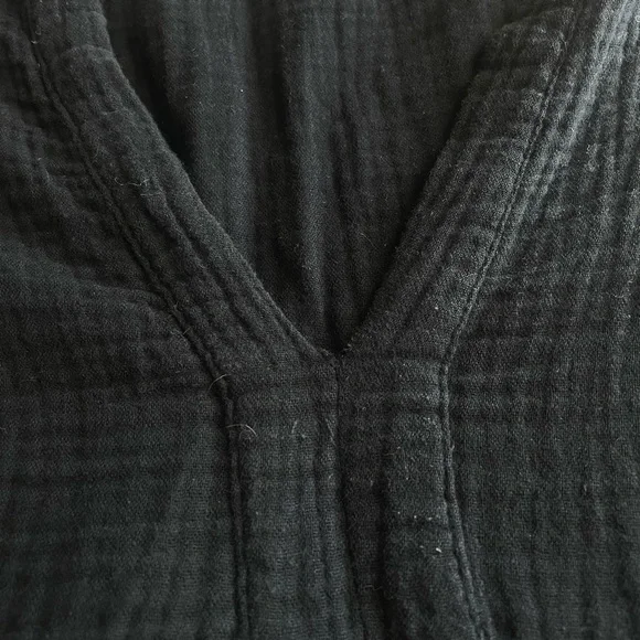 Monrow Easy Fit Black Cotton Popover Swing Dress Medium Neutral Capsule Wardrobe - Picture 10 of 10